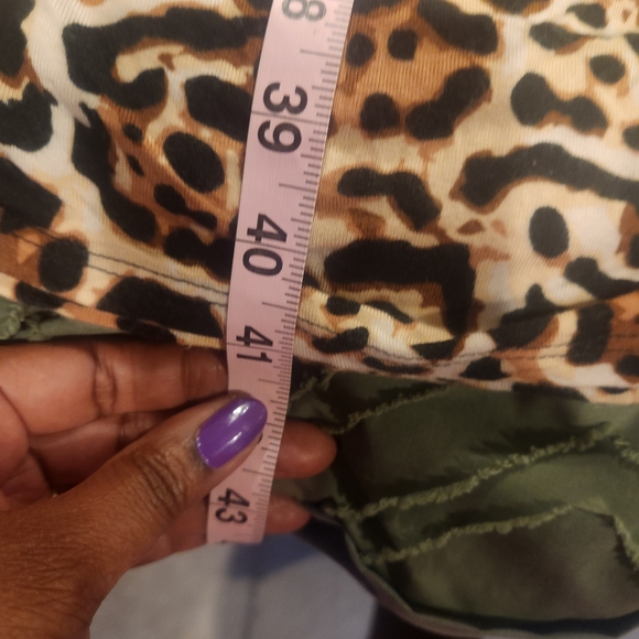 Venus brown, black and cream leopard print knot dress. Size 1X - Picture 4 of 8